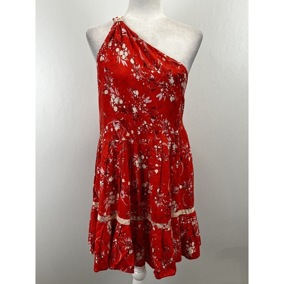 Free People Dresses & Skirts - Free People All Mine Linen Blend Mini Dress Womens XS One Shoulder Babydoll Boho